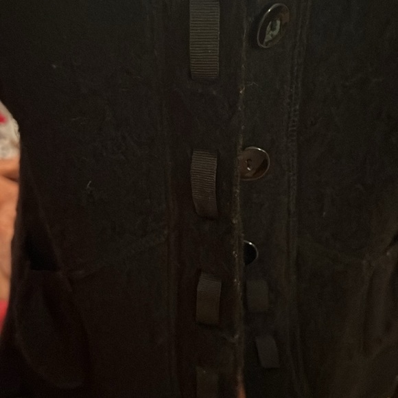 Wool jacket with grow grain ribbon trim, and ruffle - Picture 3 of 10